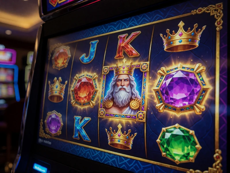 Slot-Bildschirm mit Gates of Olympus Symbolen und goldenen Edelsteinen im Millioner Casino